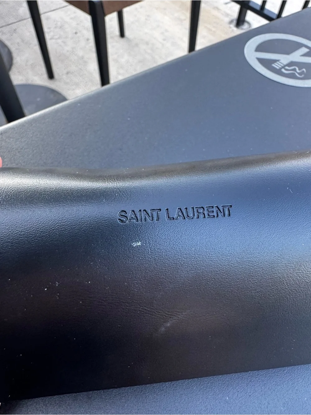 Saint Laurent Oversized Black Square Sunglasses with Gold YSL Accent